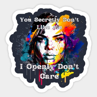 You Secretly Don't Like Me, I Openly Don't Care Sticker